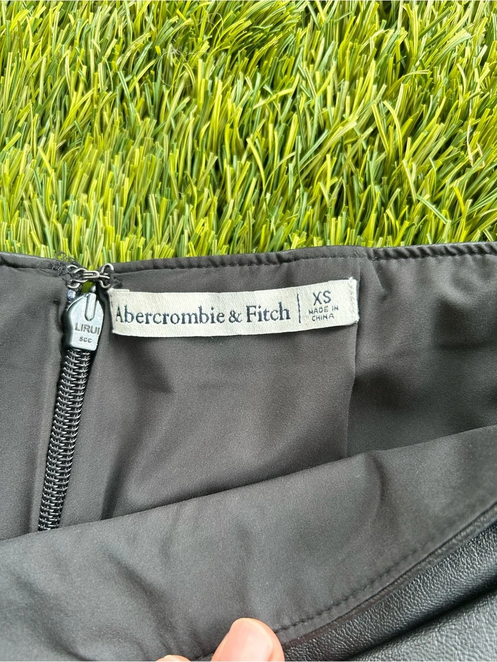 Abercrombie & Fitch Black Faux Leather Wrap Mini Skirt